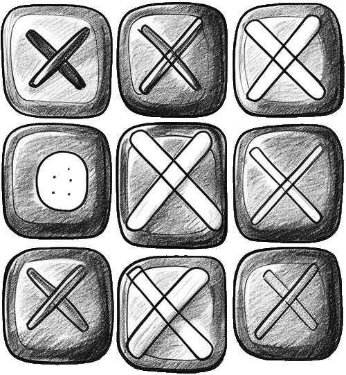 Hand drawn Tic-Tac-Toe board game